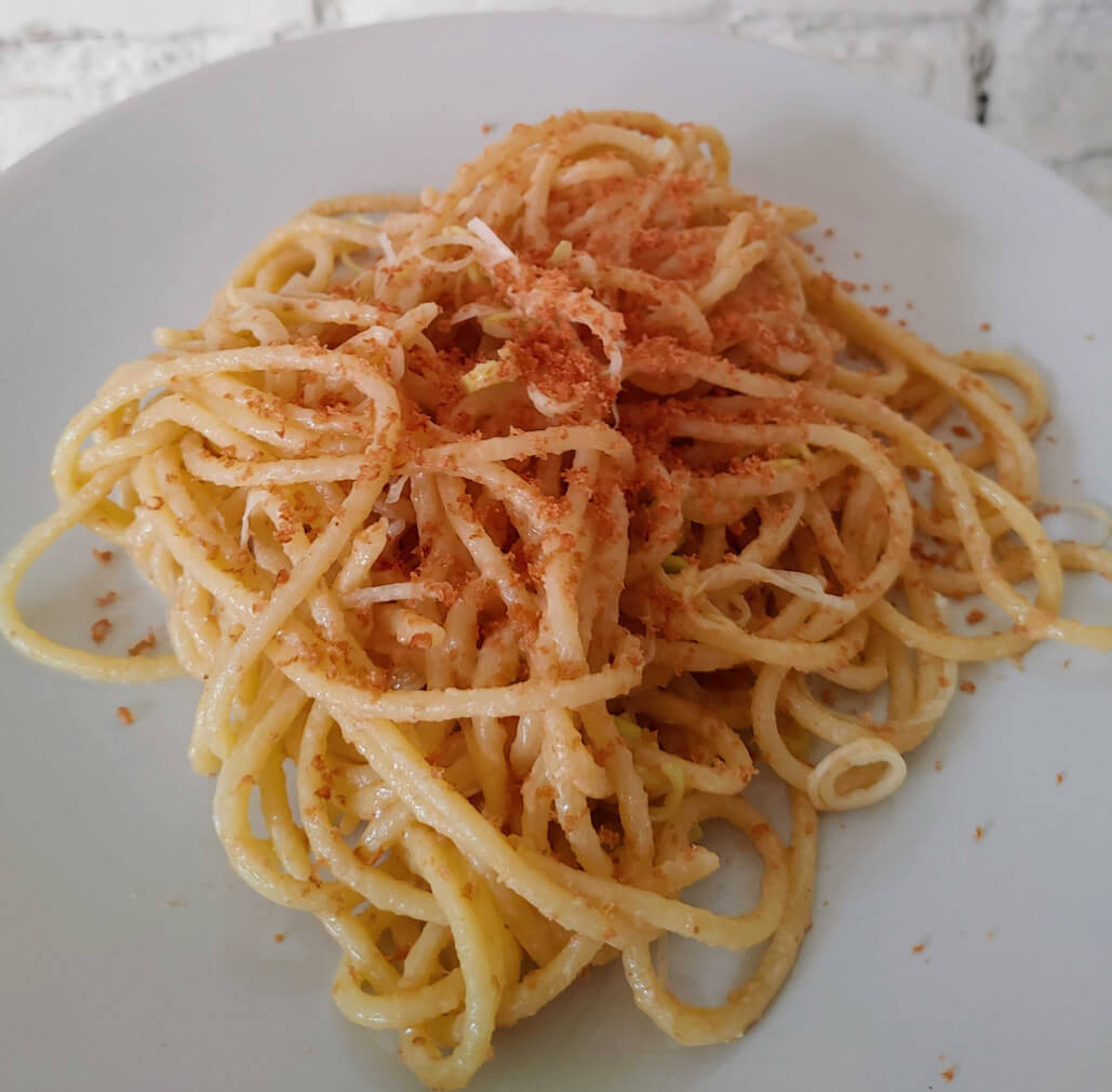 receta de pasta italiana con bottarga